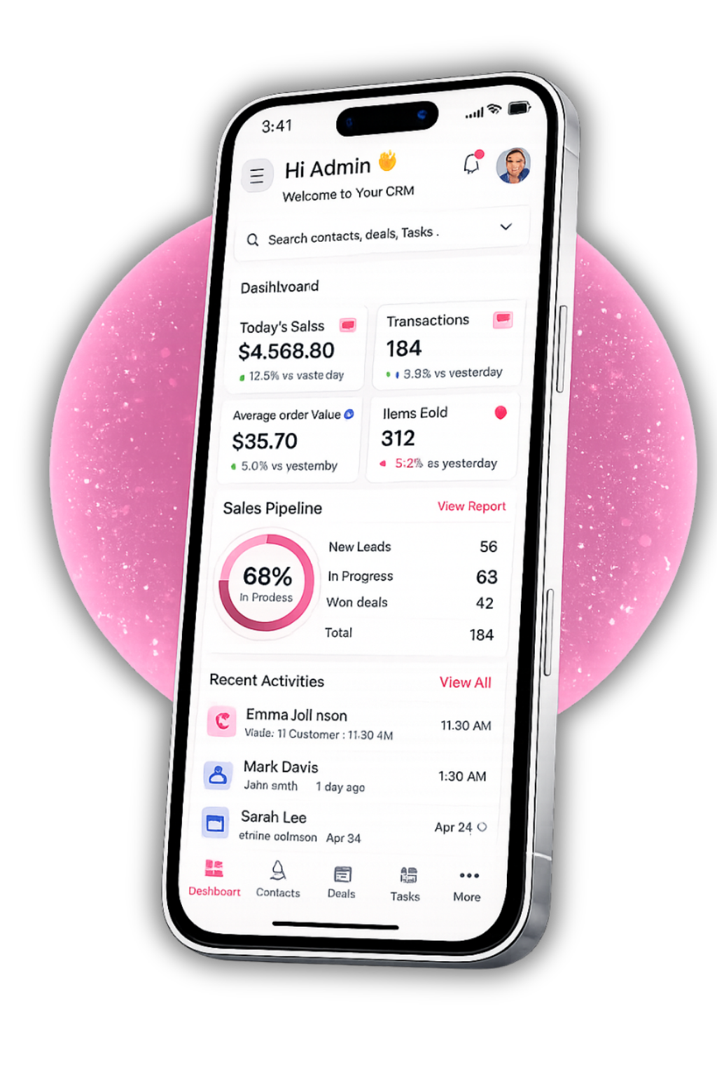 CRM System Interface Mockup