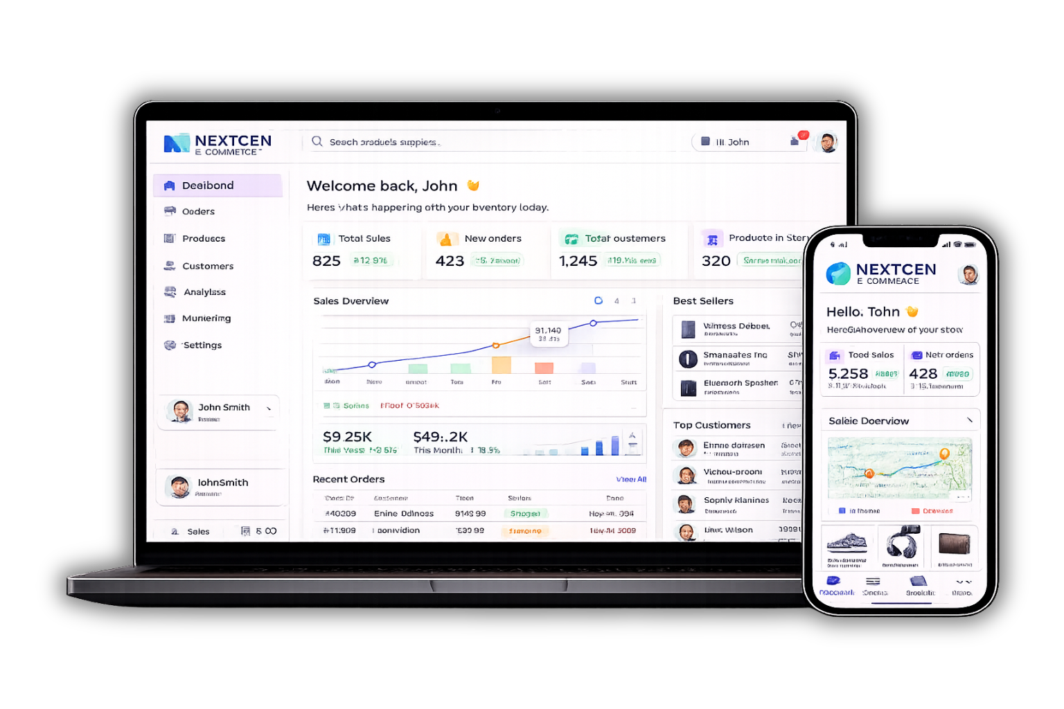 DMS Dashboard — Laptop & Mobile Mockup