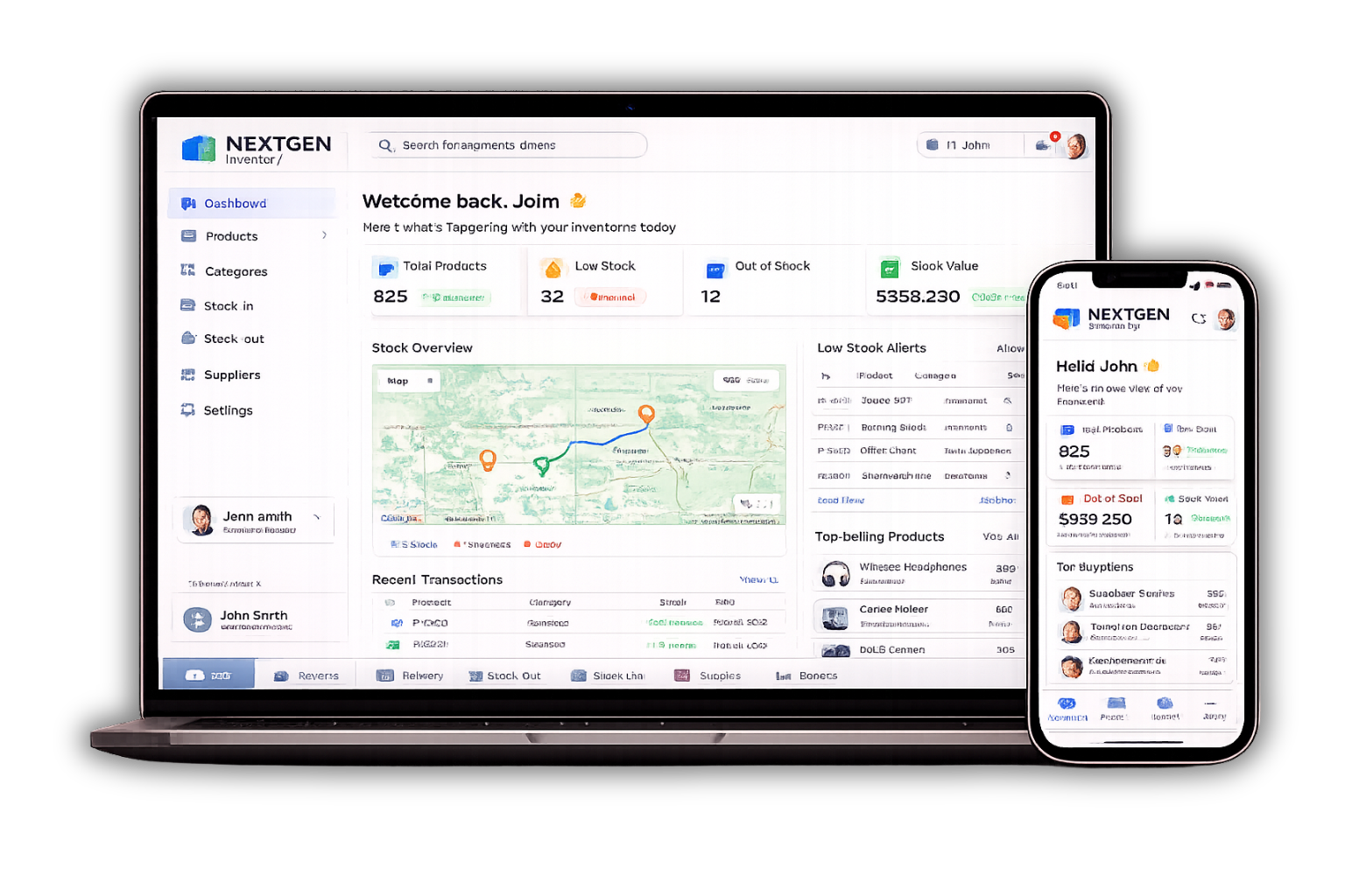 DMS Dashboard — Laptop & Mobile Mockup
