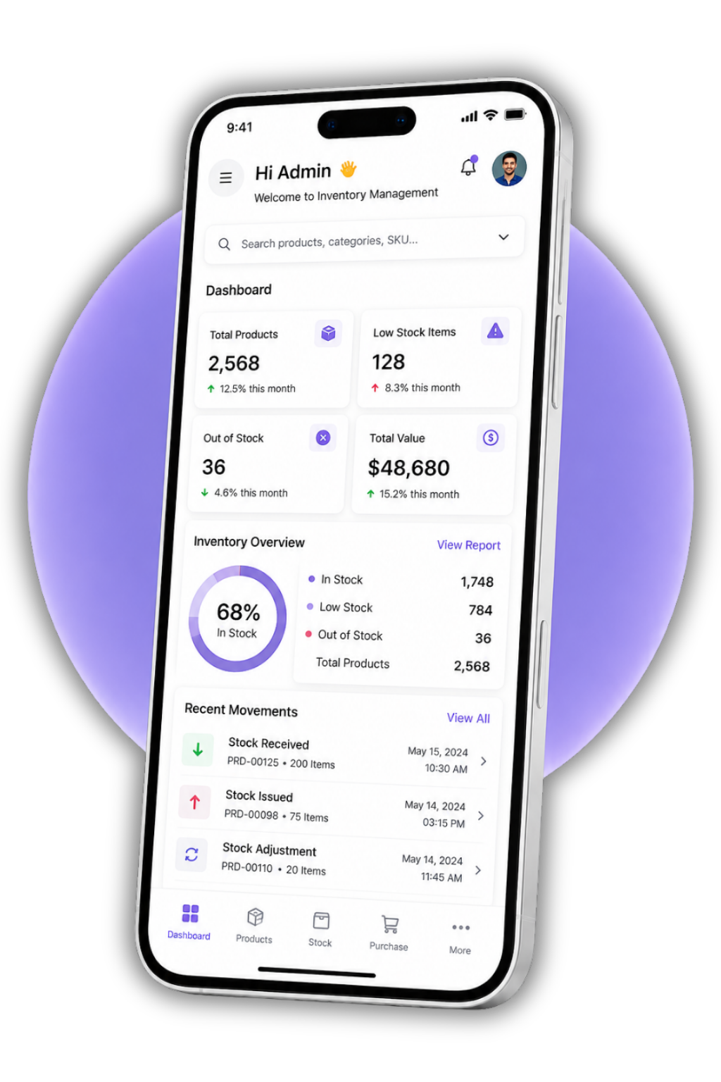 Inventory Management Interface Mockup