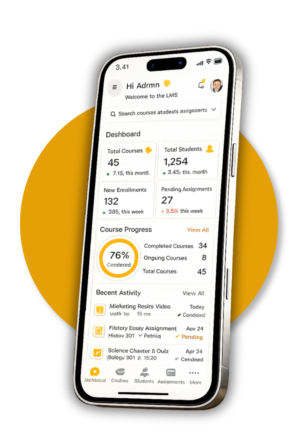 Learning Management System Interface Mockup