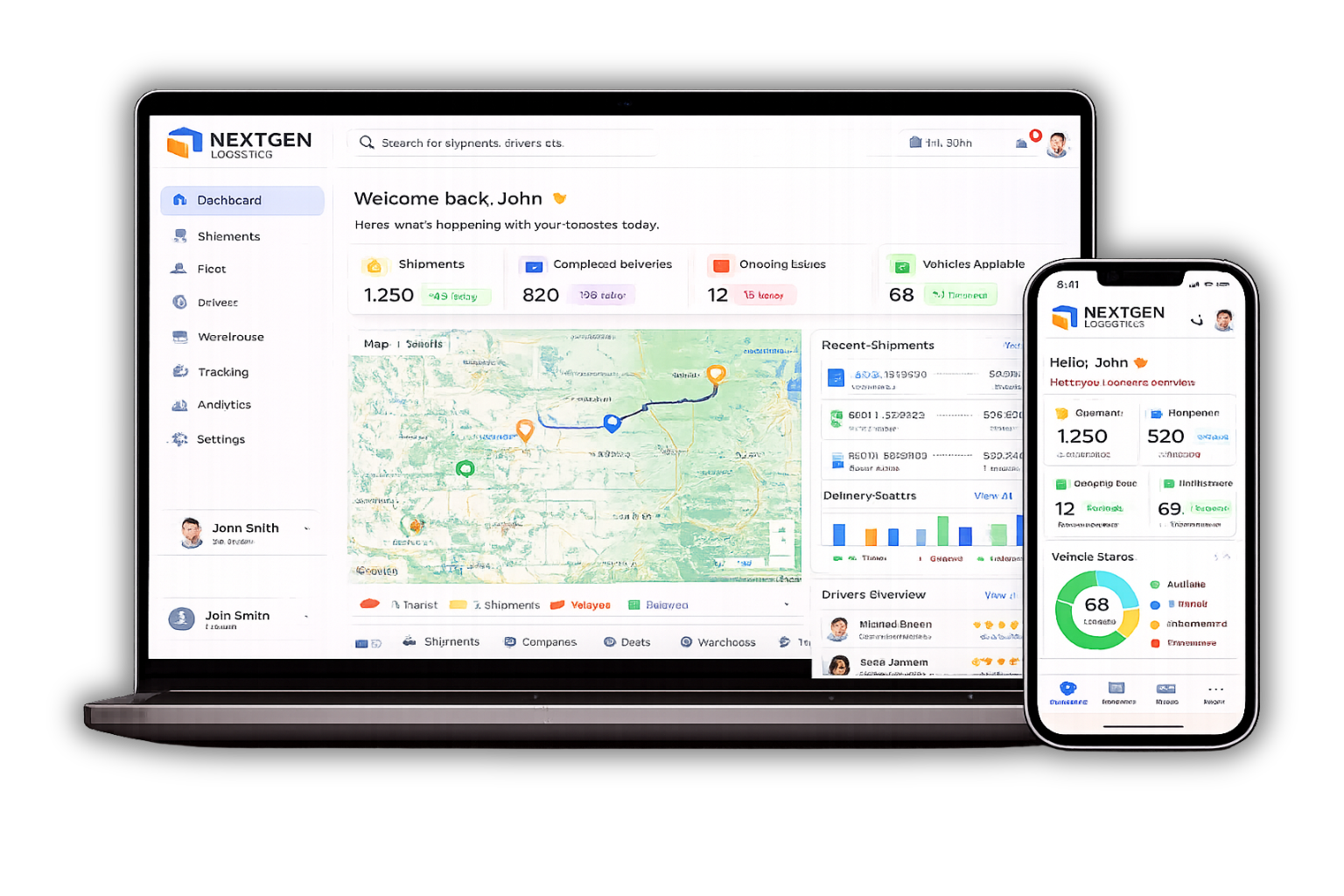 DMS Dashboard — Laptop & Mobile Mockup