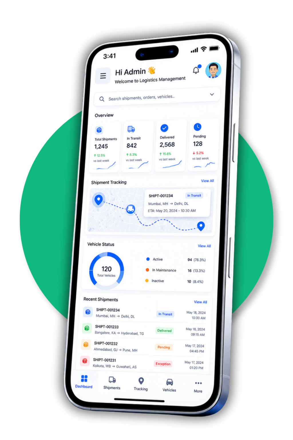 Logistics Management Interface Mockup