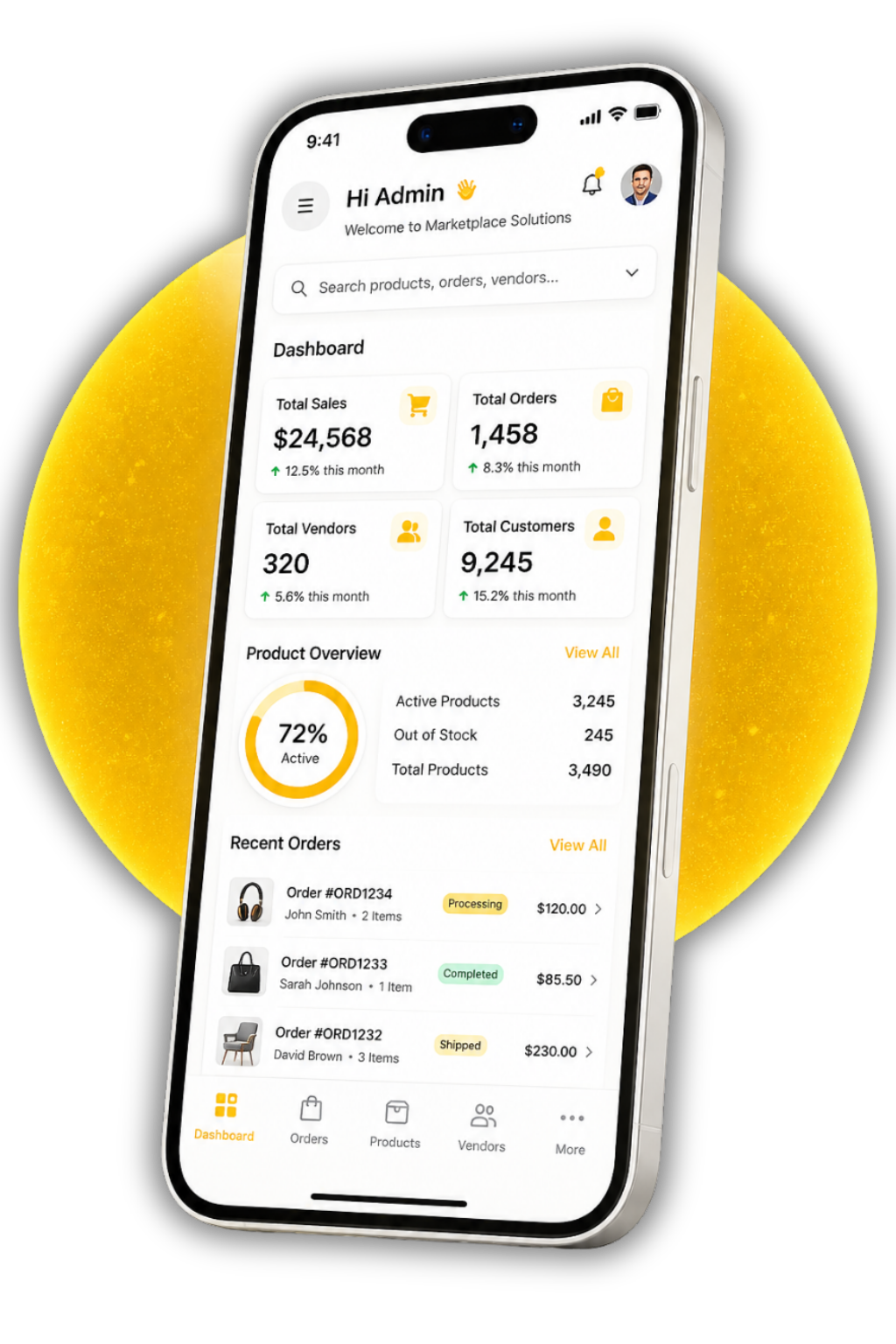 Marketplace Solutions Interface Mockup