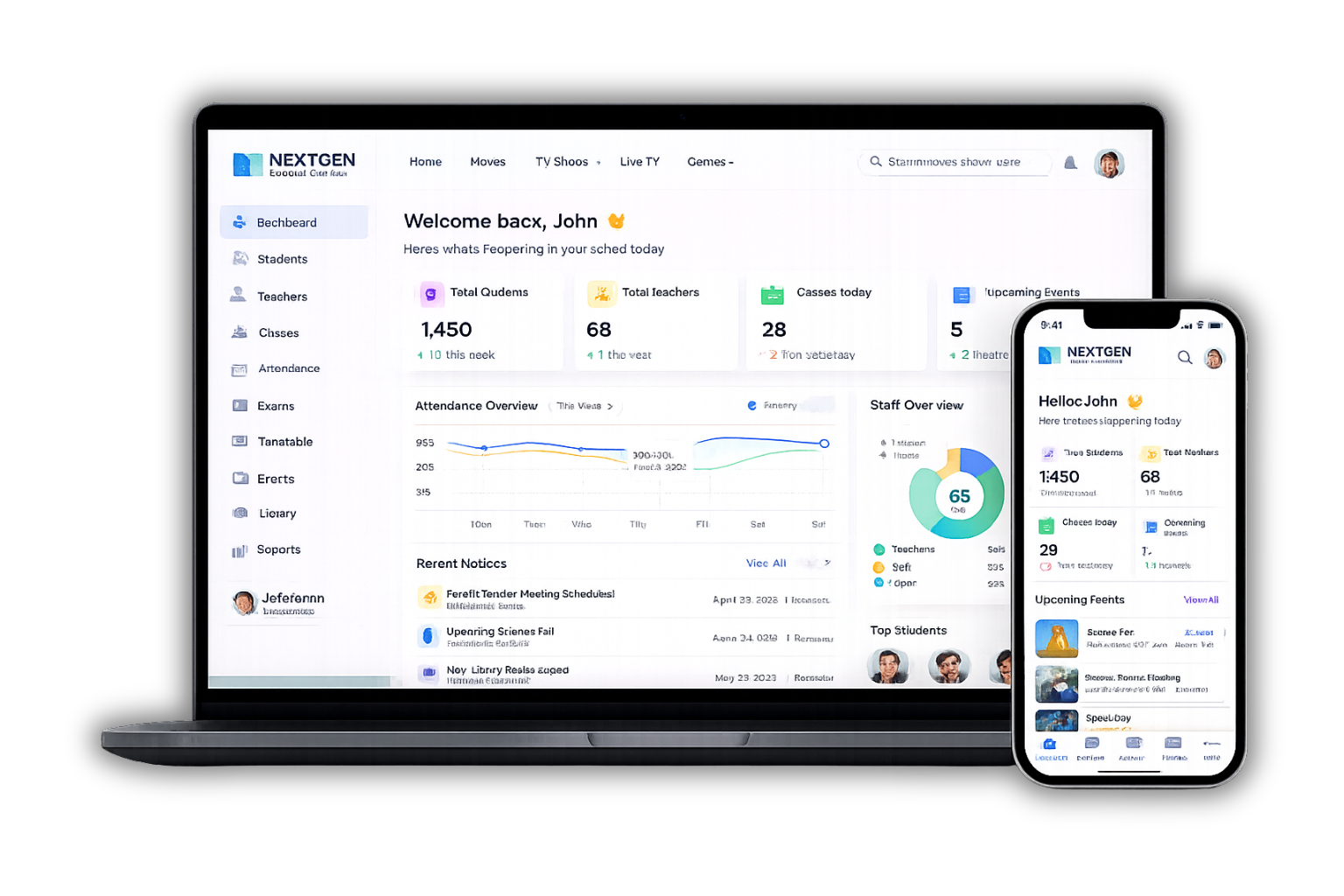 DMS Dashboard — Laptop & Mobile Mockup